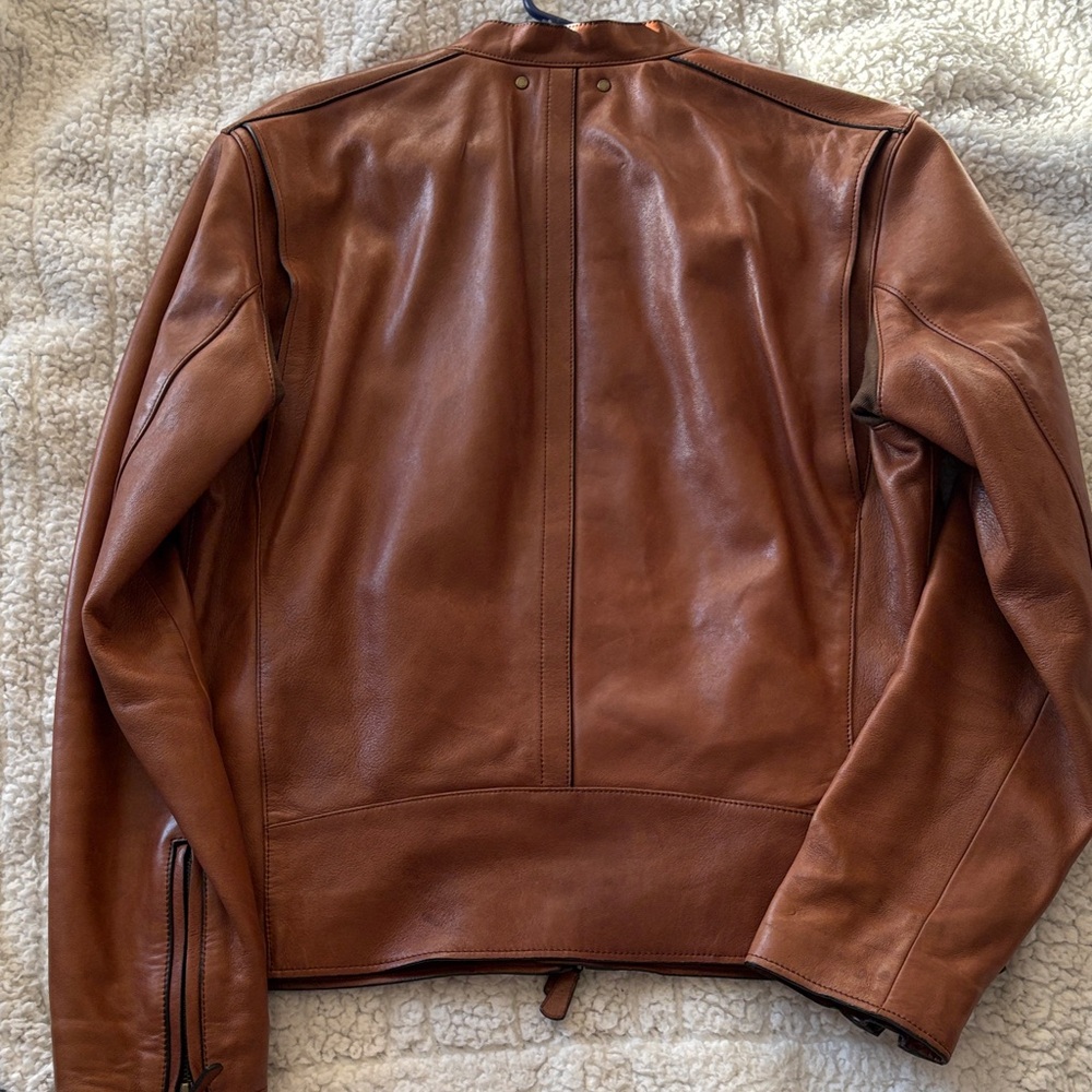 Coach Men's Tan Leather Jacket - Picture 7 of 13